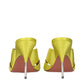 Amina Muaddi Green Satin Stiletto Heel Sandals