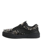Dolce & Gabbana Black Portofino Studded Men Sneakers Shoes