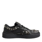 Dolce & Gabbana Black Portofino Studded Men Sneakers Shoes