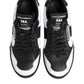 Dolce & Gabbana Black White Leather MIAMI Low Top Sneakers Shoes