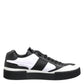 Dolce & Gabbana Black White Leather MIAMI Low Top Sneakers Shoes