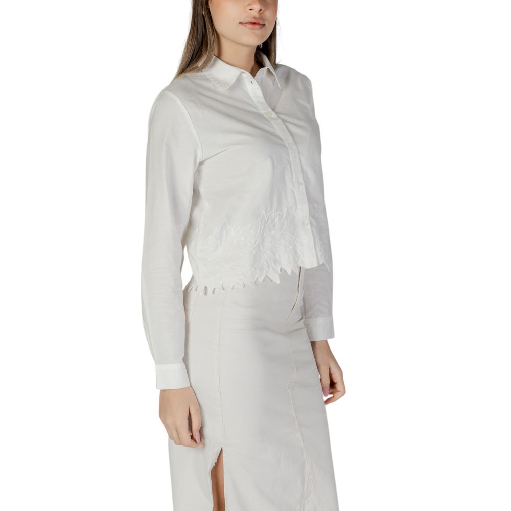 Jacqueline De Yong White Cotton Blouse