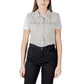 Only Light Blue Cotton Sleeveless Jacket