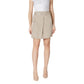 Vila Clothes Beige Cotton Mini Skirt