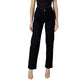 ICHI Black Cotton Relaxed Fit Jeans