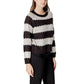 Jacqueline De Yong Black And White Marabou Sweatshirt