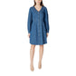 ICHI Blue Cotton Short Dress