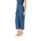 ICHI Blue Cotton Cropped Jeans