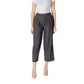 ICHI Black Cotton Cropped Jeans