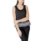 ICHI Black Cotton Tank Tops