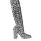 Dolce & Gabbana Silver Sequins Glitter High Heel Boot Shoes