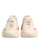 Dolce & Gabbana White Pink Leather Daymaster Sneakers Shoes