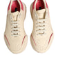 Dolce & Gabbana White Pink Leather Daymaster Sneakers Shoes