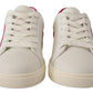 Dolce & Gabbana White Suede Leather Low Top Sneakers Shoes