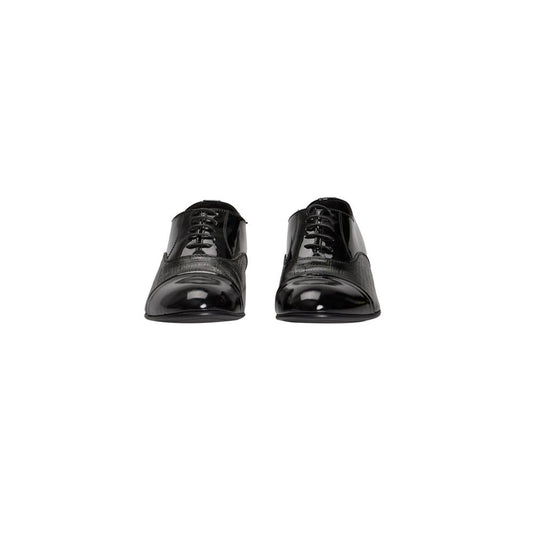 Roberto Pepe Luxury Black Leather Men Shoe