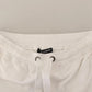 Dolce & Gabbana White Cotton Logo Patch Sweatpants Jogging Pants