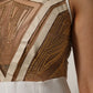 Mangano White Beige Mesh Crystal Embellished Sleeveless Jumpsuit