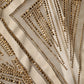Mangano White Beige Mesh Crystal Embellished Sleeveless Jumpsuit