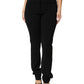 Exte Black Viscose Acetate Blend Straight Leg High Waist Pants