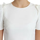 Dolce & Gabbana White Viscose Acetate Short Sleeve Blouse Top