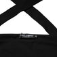 Dolce & Gabbana Black Viscose Halter Off Shoulder Cropped Top