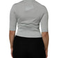 Dolce & Gabbana Gray Turtle Neck 3/4 Sleeves Pullover Top