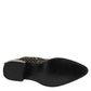 Dolce & Gabbana Gray Cotton Velvet Mid Calf Short Boots Shoes