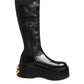 Dolce & Gabbana Black Logo Plaque Over The Calf Boots Shoes