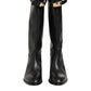Dolce & Gabbana Black Logo Plaque Over The Calf Boots Shoes