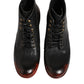 Dolce & Gabbana Black Red Lace Up Short Ankle Boot Shoes