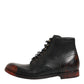 Dolce & Gabbana Black Red Lace Up Short Ankle Boot Shoes