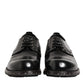 Dolce & Gabbana Black Leather Studded Men Formal Derby Shoes