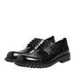 Dolce & Gabbana Black Leather Studded Men Formal Derby Shoes
