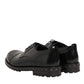 Dolce & Gabbana Black Leather Studded Men Formal Derby Shoes