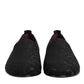 Dolce & Gabbana Black Brocade Loafers Slip On Men Dress Shoes
