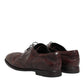 Dolce & Gabbana Bordeaux Leather Lace Up Dress Derby Shoes
