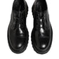 Dolce & Gabbana Black Leather Lace Up Derby Men Dress Shoes