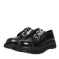 Dolce & Gabbana Black Leather Lace Up Derby Men Dress Shoes