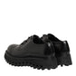Dolce & Gabbana Black Leather Lace Up Derby Men Dress Shoes