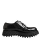 Dolce & Gabbana Black Leather Lace Up Derby Men Dress Shoes