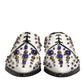 Dolce & Gabbana White Leather Crystals Embellished Dress Shoes