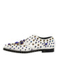 Dolce & Gabbana White Leather Crystals Embellished Dress Shoes