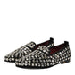 Dolce & Gabbana Black Suede Crystals Loafers Men Dress Shoes