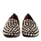 Dolce & Gabbana Bordeaux Suede Crystals Loafers Dress Shoes