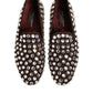 Dolce & Gabbana Bordeaux Suede Crystals Loafers Dress Shoes