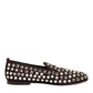 Dolce & Gabbana Bordeaux Suede Crystals Loafers Dress Shoes