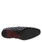 Dolce & Gabbana Blue Velvet Crystal Detailing Loafer Men Shoes