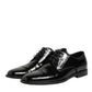 Dolce & Gabbana Black Leather Lace Up Derby Formal Dress Shoes