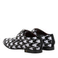 Dolce & Gabbana Dress Black White Sequined Lace Up Derby Shoes