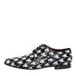 Dolce & Gabbana Dress Black White Sequined Lace Up Derby Shoes